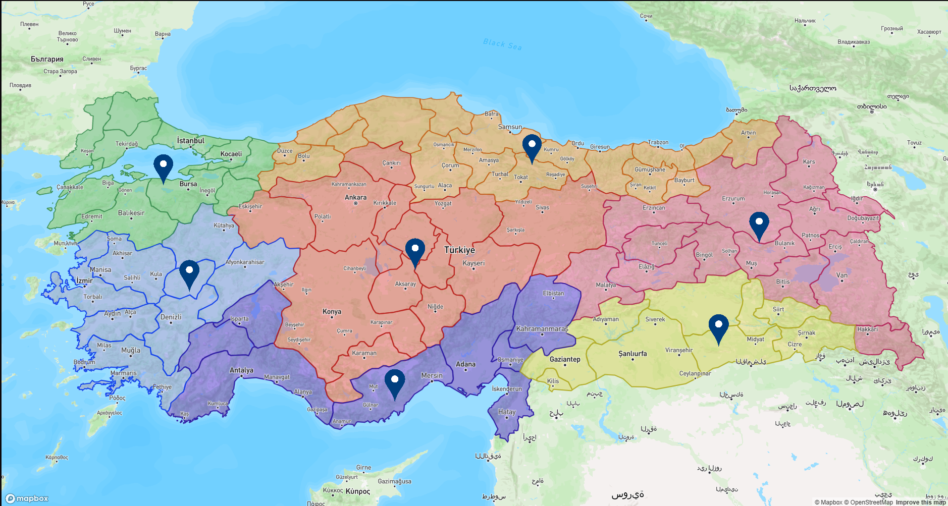 Turkey Regional Map